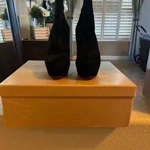 ルブタン Bianca Booty スエード ブラック Christian Louboutin Bianca Booty 120 Veau Velours Size 7.5